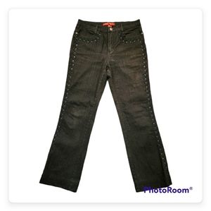Black Straight Leg Jeans High Rise Size 10